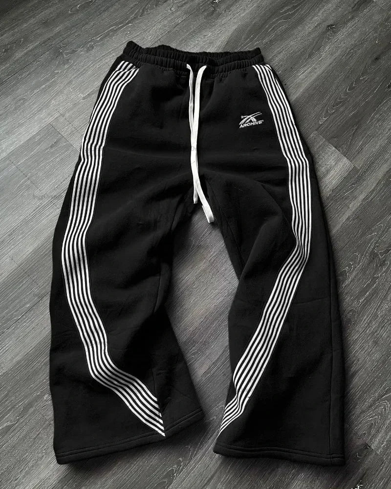 Y2K Embroidered Gray Casual Pants Camo Functional Tactical Functional Men'S Women'S Premium Jogging Drawstring Sweatpants